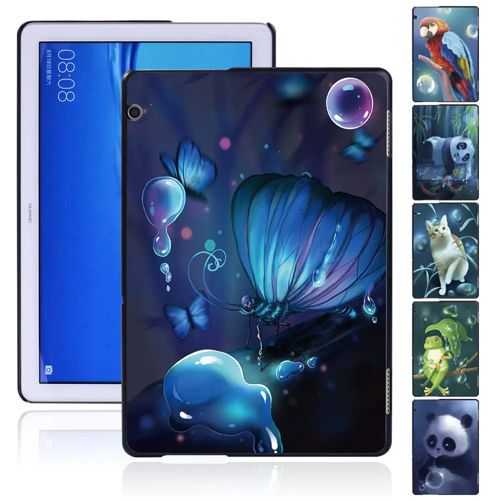 

Animal Series Cute Pattern Tablet Case for Huawei MediaPad T5 10 10.1 Inch Ultra-thin Durable Plastic Protective Cover + Stylus