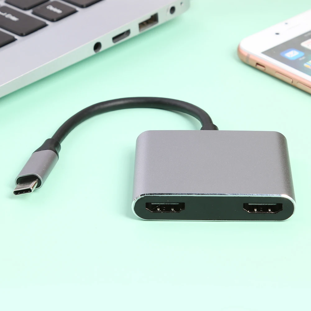 

Charge Video Audio Adapter HUB Dual 4K HDMI-compatible USB 3.0 PD Set 4 in 1 USB 3.1 Type C for Convenient Mobile Phone Sets