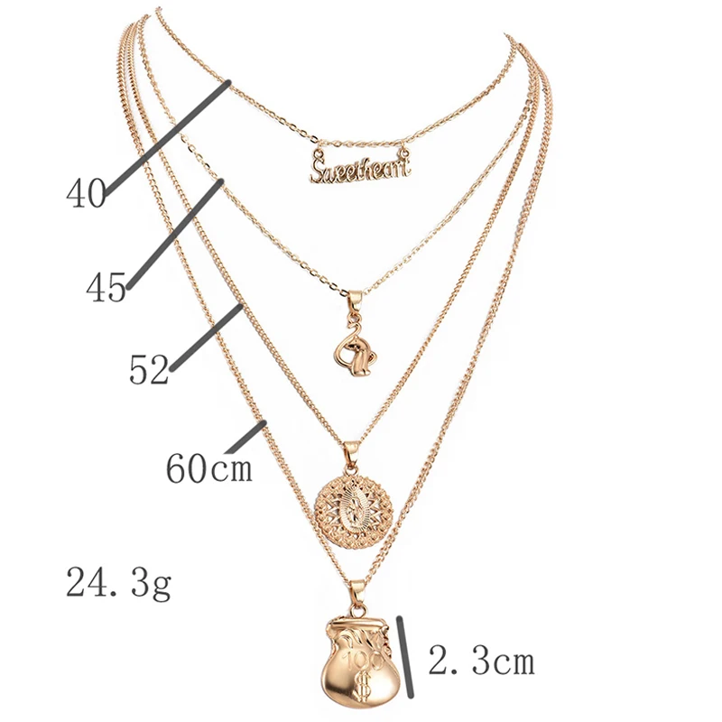 4 шт./компл. винтажные женские ожерелья английская обезьяна Мадонна