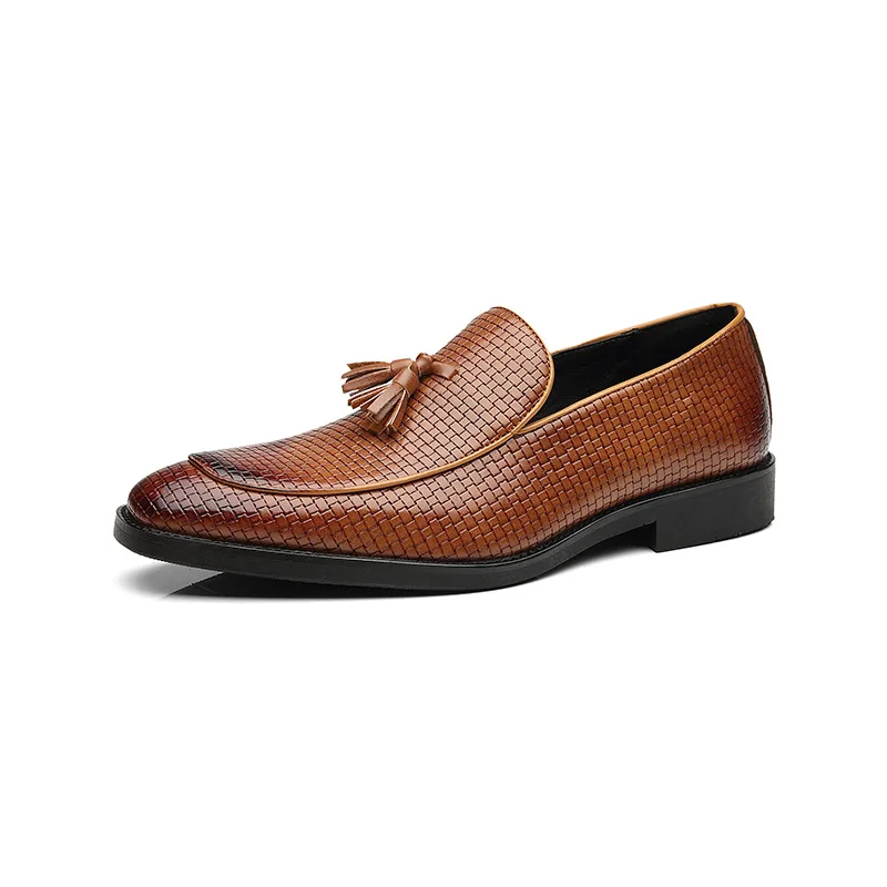 

Large size men's shoes woven tassel fashion shoes men's British fashion single shoes