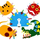 Обучение детского сада ручное плетение ткань + деревянный зажим Игрушки для раннего образования для детей Монтессори детский сад Математика обучающая игрушка