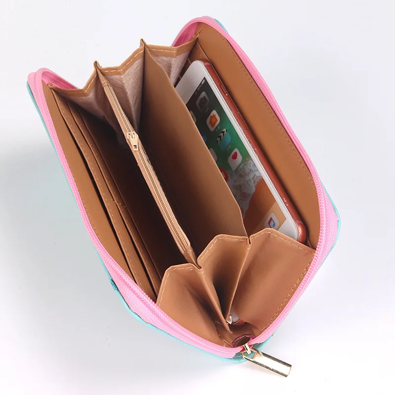 Женские кошельки Дамский дневной клатч с держателем для удостоверения личности