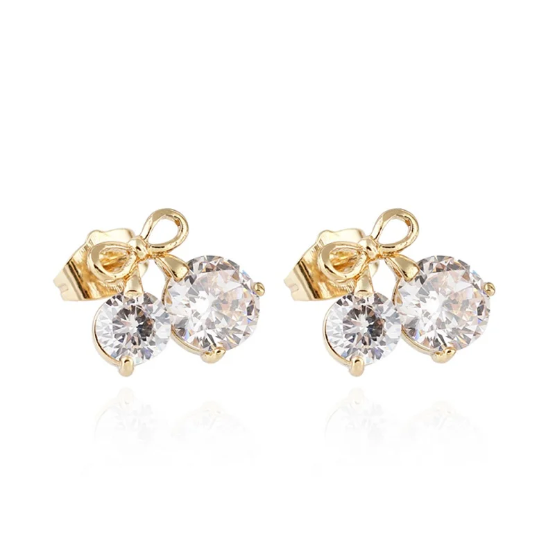 style 2 white Новые милые серьги с подвеской в виде совы, разноцветные прозрачные серьги-гвоздики с кристаллами, ювелирные изделия, простые серьги-Вишенки для женщин - Окраска металла: style 2 white
