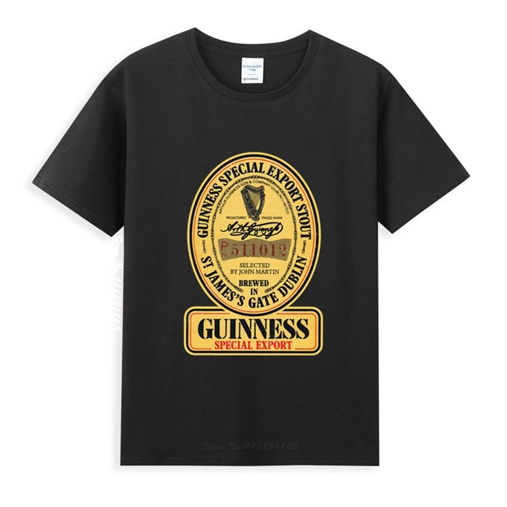 

Guinness Beer Special Export Black T-Shirt Newest Summer Men's Short Sleeve Popular Tees Shirt Tops Novel Unisex