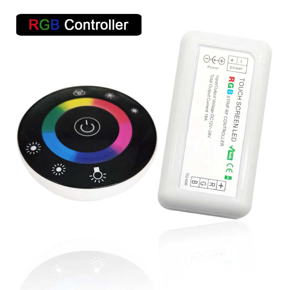 DC12V 24V круглая Сенсорная панель RGB контроллер беспроводной светодиодный диммер переключатель контроллер с регулируемой яркостью для светодиодный RGB светодиодная лента