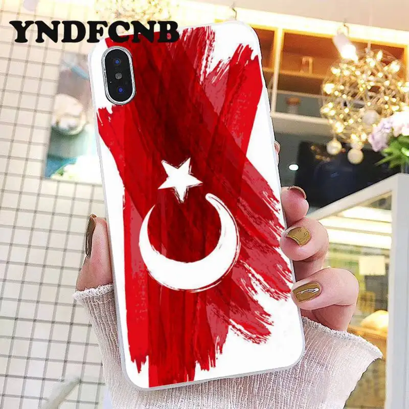 YNDFCNB мягкий резиновый чехол с турецким флагом для телефона iPhone 8 7 6 6S Plus X XS MAX 5 5S SE XR