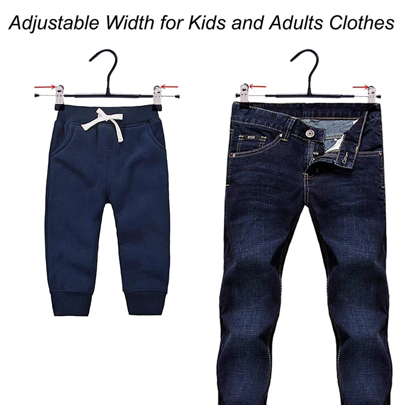 Вешалка для брюк вешалки юбок с регулируемыми зажимами 10 упаковок одежды