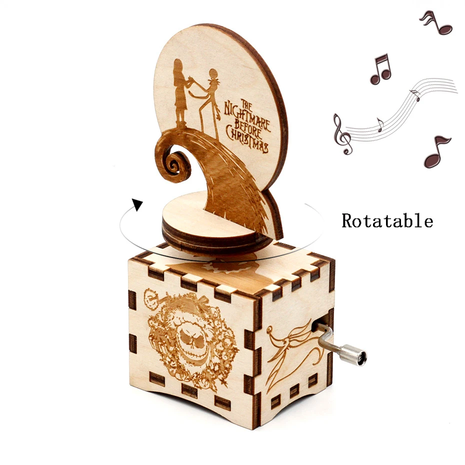 Деревянная музыкальная шкатулка ручной работы сделай сам тема Хэллоуина