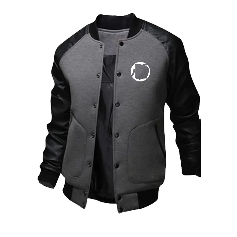 

Jacket Men Custom Logo Mens streetwear Fleece Zipper Sweatshirts Male Baseball Tracksuit