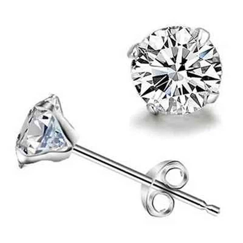 

Four claw zircon ear studs fashion gift accessories amethyst small jewelry gifts