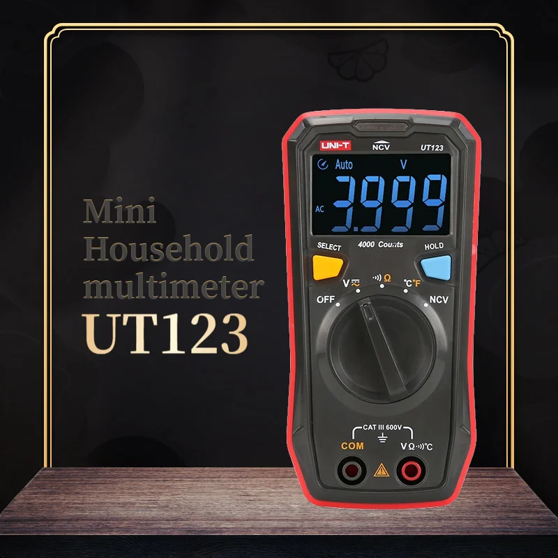 UNI T UT123 карманный мини бытовой мультиметр EBTN с цветным экраном автоматический