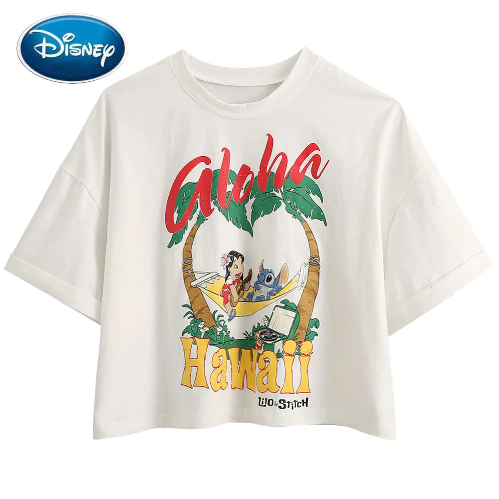 Женская футболка с коротким рукавом круглым вырезом и принтом|Футболки| |