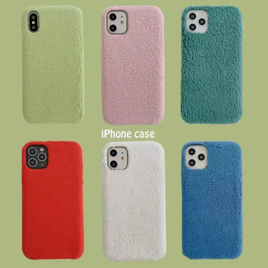 Luxury Fluffy Fur Plush Pink Shockproof TPU Mobile Phone Case for iPhone 7 Furry for iPhone 7 8 Case se 2020 se2 Pink Color