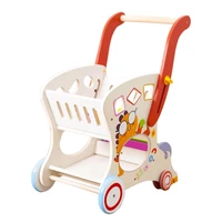 adorable baby learning walker kids shopping cart toy toddler walker sturdy stand sit baby push walkers for boys and girls