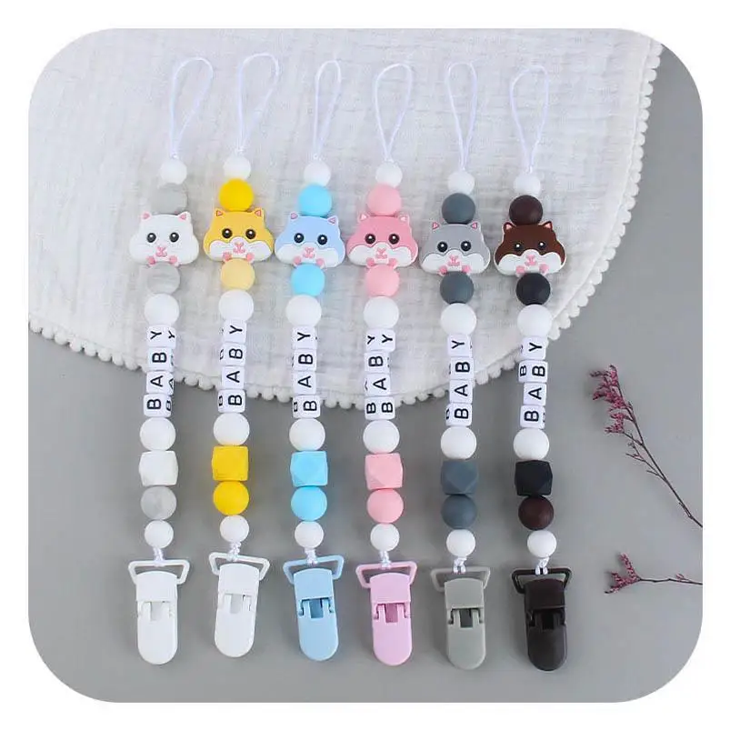 

2021 new DIY silicone baby pacifier clips chain Nipple Teether Dummy Strap Chain kids Chew Toys Baby Teething Infant Feeding