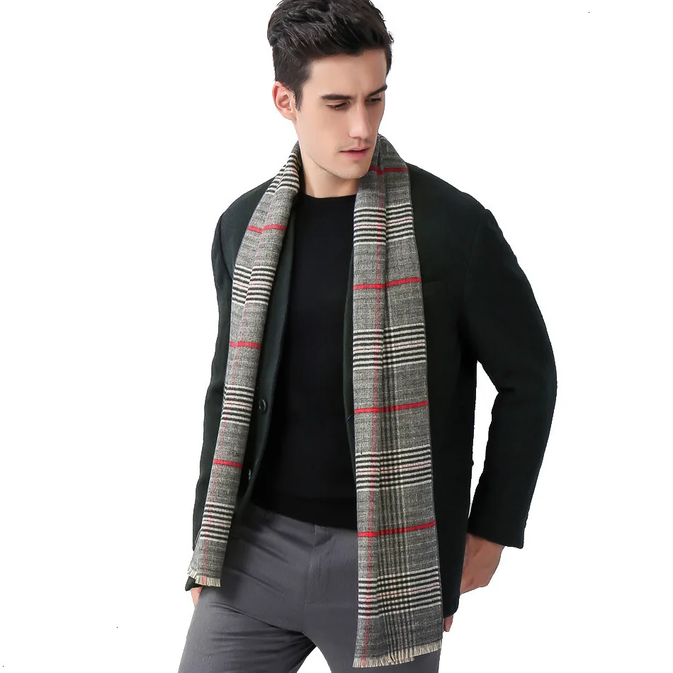 Мужской шарф в Вертикальную Полоску для отдыха и бизнеса имитация кашемира