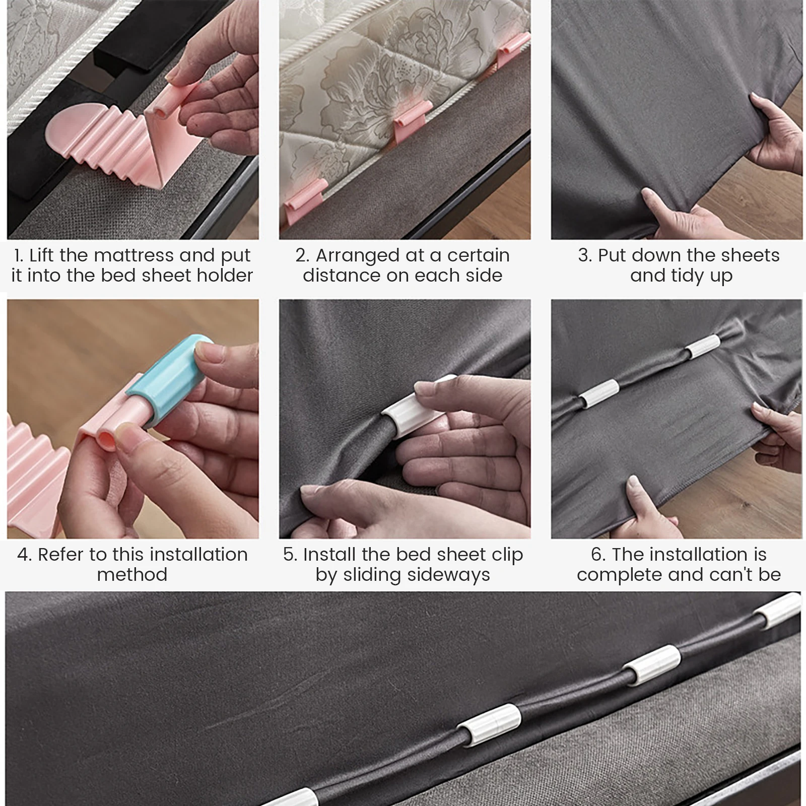 

Needle-free Bed Sheet Holder Household Invisible Sheet Clip Non-slip Mattress Sheet Buckle Bed Pegs Home Laundry Storage Tools