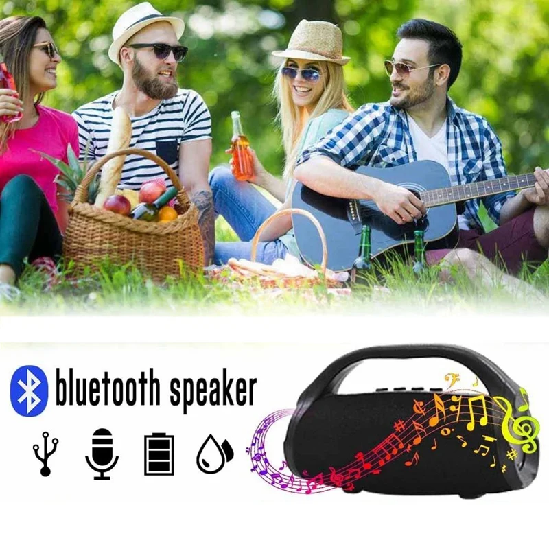 Портативный беспроводной Bluetooth динамик водонепроницаемый наружный сабвуфер USB AUX