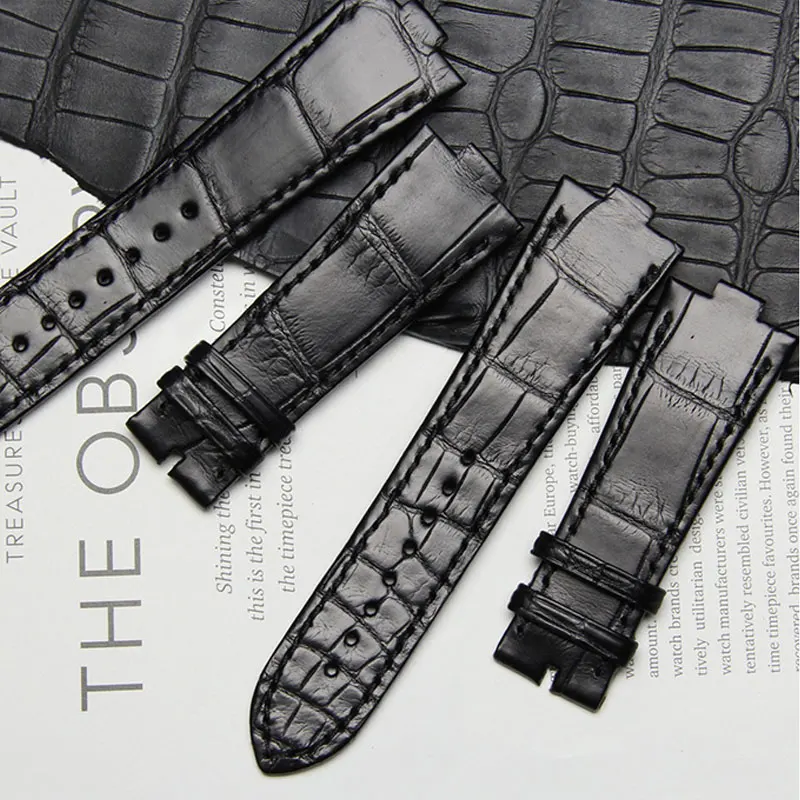 

2021 New Handmade Crocodile Skin Watch Band 25MM Top Alligator Strap Men Women Watchbands OVERSEAS Custom Genuine Leather Belt