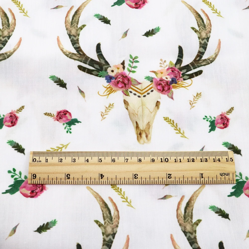 David accessories 50*145 см олень Единорог Снеговик Рождество Пасхальная полиэстер хлопок ткань для ткань дом текстиль Вышивание, c2845 - Цвет: 1058727001