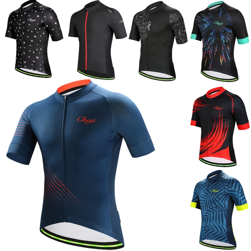 CHEJI 2019 для мужчин Велоспорт Джерси дышащая микрофибра и полиэстер Mtb футболка с