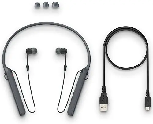 Беспроводные наушники-вкладыши Sony WI-C400 время автономной работы до 30 часов черный