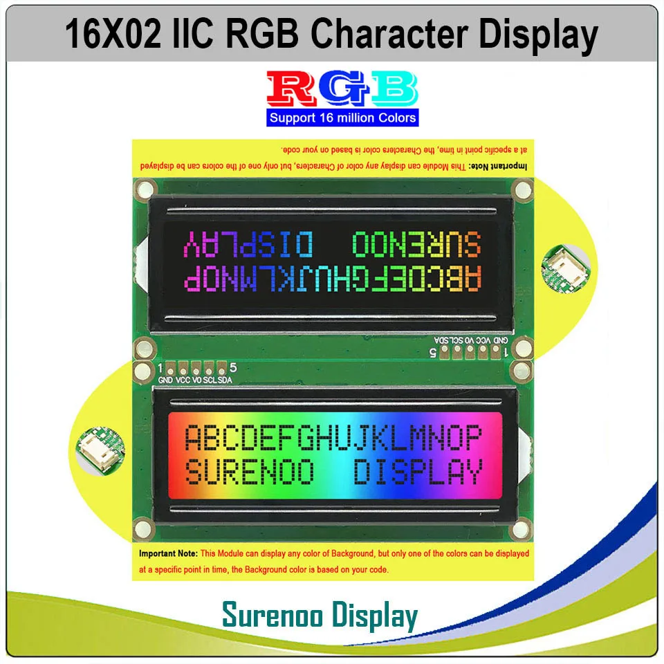 Grove 162 16X2 1602 3.3-5V seri IIC I2C FSTN pozitif negatif karakter LCD modül ekran ekran LCM paneli w/ RGB arka