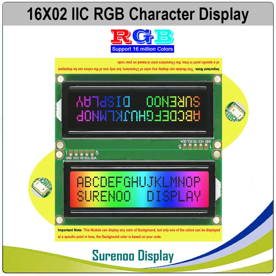ЖК модуль с положительным отрицательным символом Grow 162 16X2 1602 3 5 В серия IIC I2C FSTN
