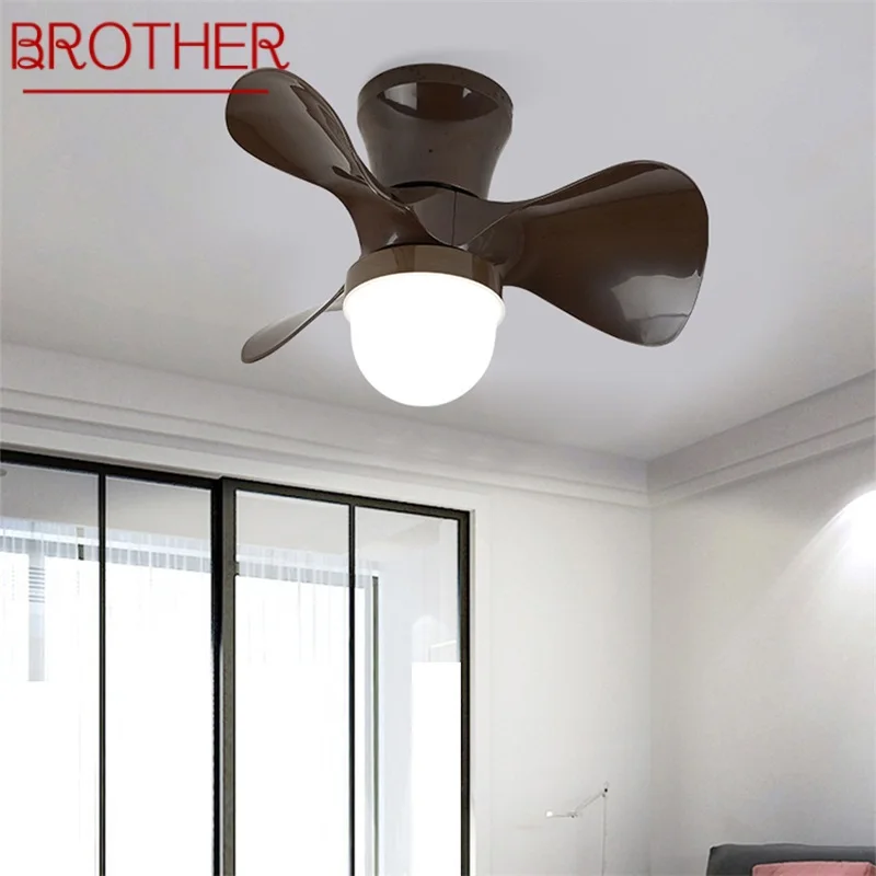 

BROTHER Modern Creative Ceiling Fan With Lights Remote Control 3 Colors LED Cartoon Design For Children Home Bedroom Study