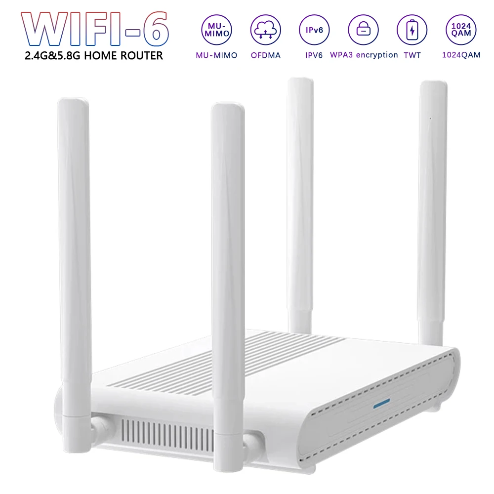

KuWFi dual-band wireless wifi 6 router 1800Mbps gigabit mesh router 2.4G&5G Wifi signal amplifier extender computer office modem