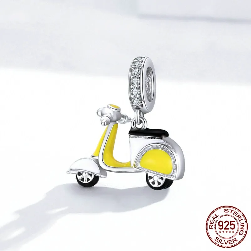 Браслет Pandora, серебро 925,, CZ, самолет, Автомобильная камера для корабля, амулеты, S925, розовый, багажник, воздушный шар, бусины для изготовления ювелирных изделий