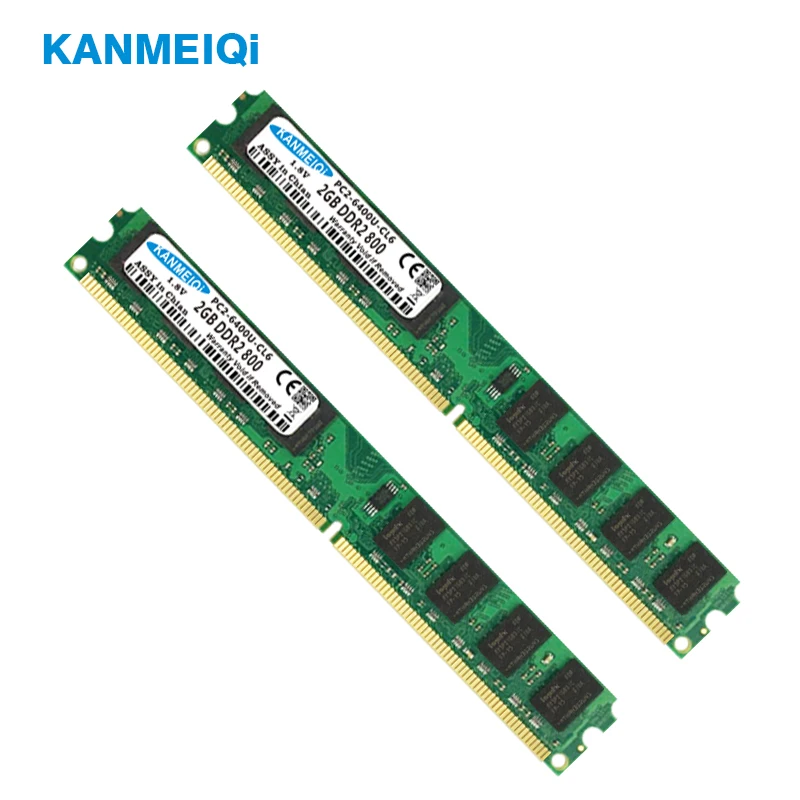 KANMEIQi ddr2 ram 2GB 800MHz Настольный Dimm 4gb(2pcs X2GB) 533/667MHz Память 240pin 1,8 V PC2-6400-CL6