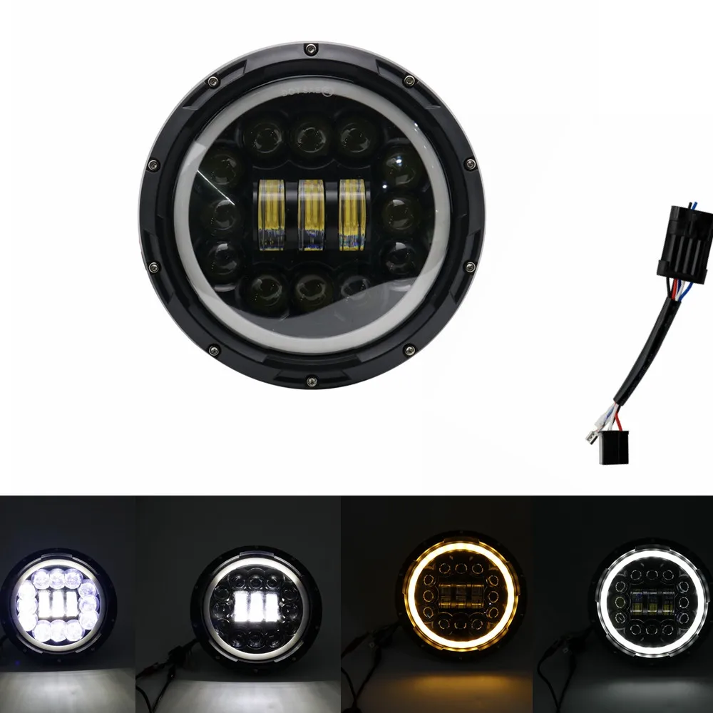 90W Headlight Black " светодиодный светильник на голову для мотоцикла 40 Вт 90 Вт 60 Вт 75 Вт дальнего ближнего света DRL Дневной ходовой светильник 6000 К 12 В 24 В для Harley FLD Touring Softail - Цвет: 90W Headlight Black