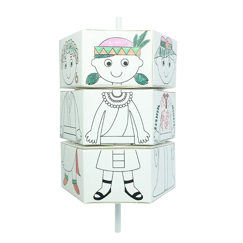 Детская ротационная бумажная кукла сделай сам пазл ручной работы для смены