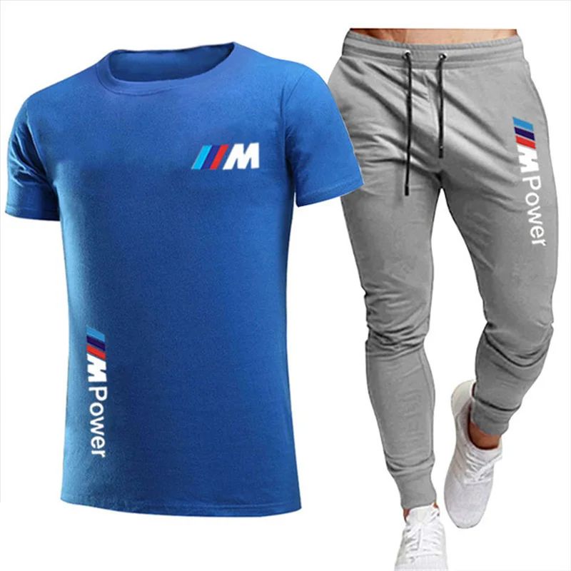 

Summer Men's Casual Wear Short-Sleeved Sportswear Short T-shirt + Sports Men's Pants 2021 New Sports Men's Suit Jogging Pants