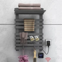 smart bathroom electric bath towel warmer heating towel rack shelf household carbon fiber thermostatic towel dryer heater rail