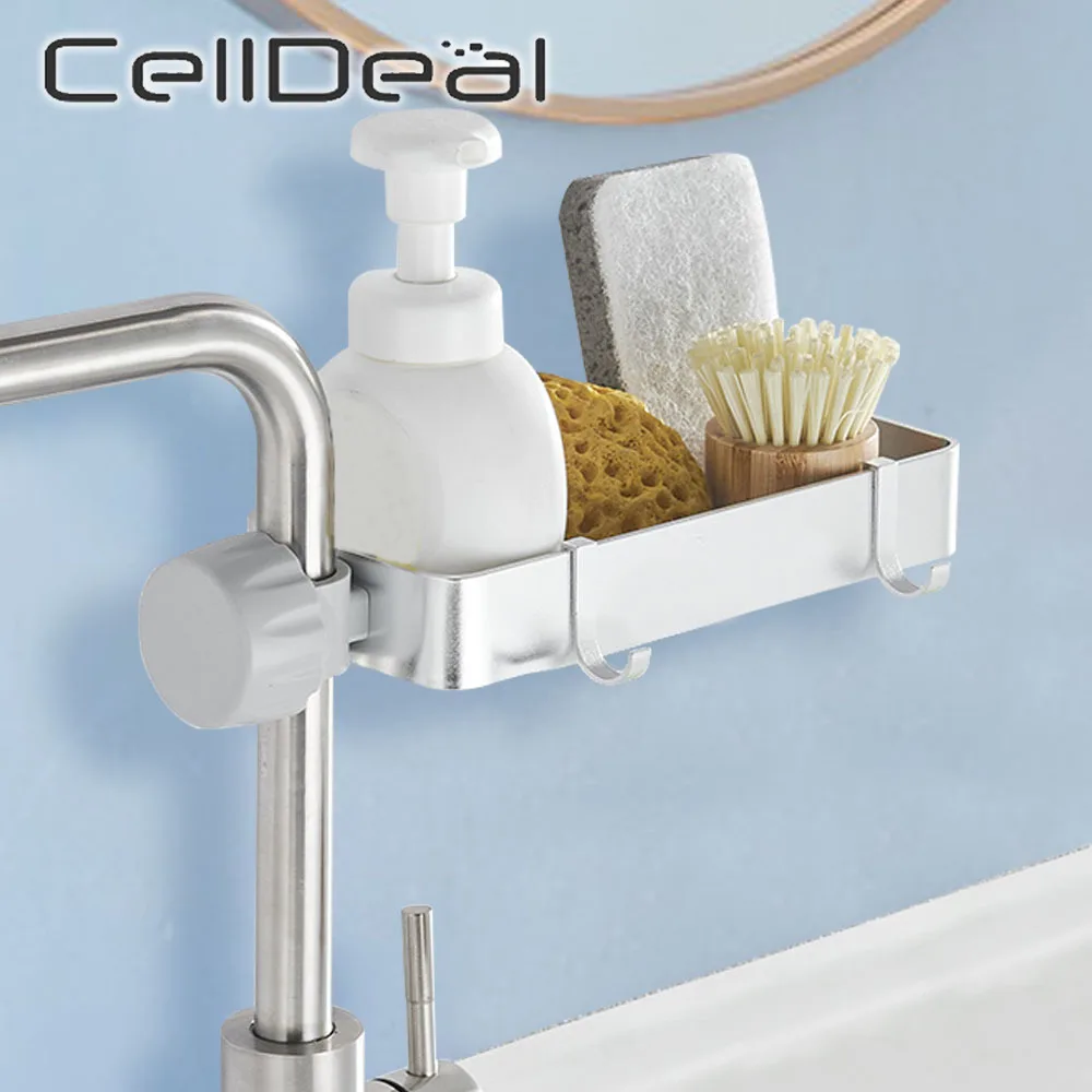 

1/2 Pcs Kitchen Bathroom Shelf Hanging Shower Space Drain Shelf Sponge Dishcloth Basket Soap Stand Rag Holder Faucet Rack