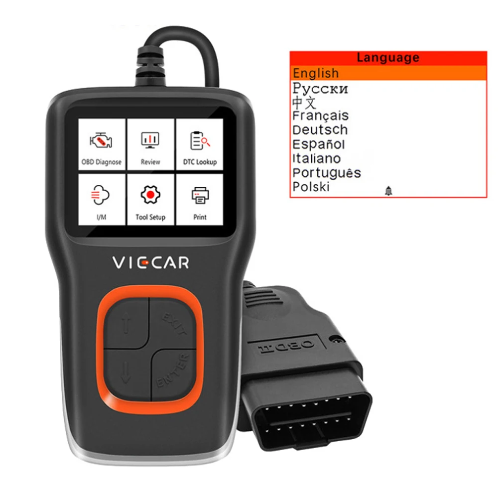 Оригинальный считыватель кодов Viecar VP101 OBDII EOBD считывающий/четкий код