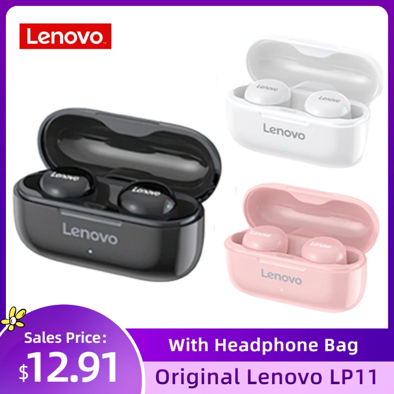 

Беспроводные наушники Lenovo LP11 TWS, Bluetooth 5,0, стереонаушники с шумоподавлением, гарнитура с микрофоном и сенсорным управлением, музыкальные нау...