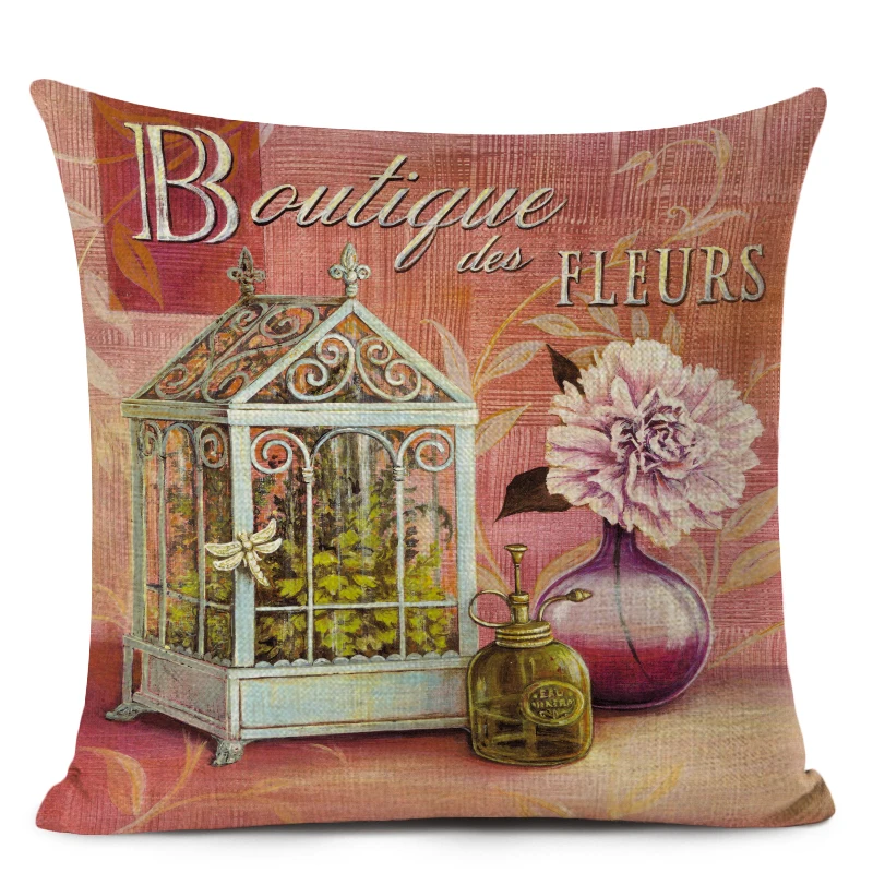 Романтическая любовь цветок чехол для подушки диван стул ретро ваза