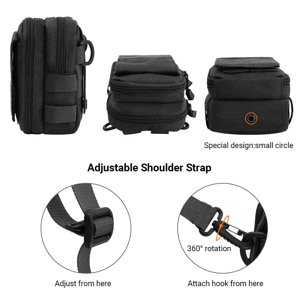 

1000D Tactical Bag Molle Pouch Waist Belt Bag Pocket Organizer Phone Holster Waterproof Shoulder Pouch EDC Gear Tool Gadget Belt