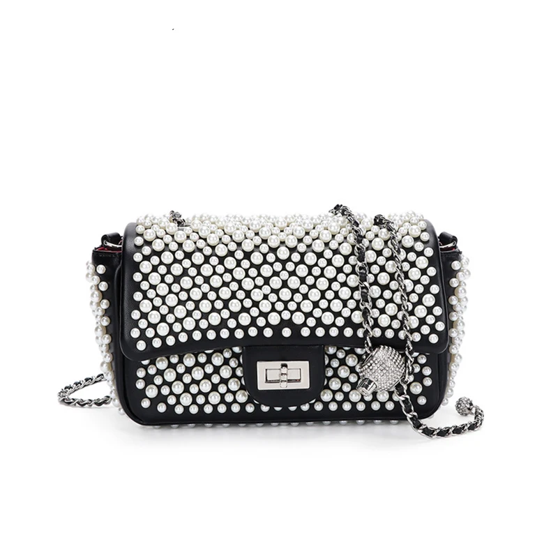 

Новые тенденции для женщин сумка через плечо сумка-мессенджер через плечо сумочки на цепочке женские Высокое качество жемчужные украшения ...