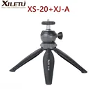 XILETU XS-20 + XJ-A мини настольный штатив Настольный держатель для телефона Подставка с зажимом и шаровой головкой для сотового телефона смартфона DSLR камеры