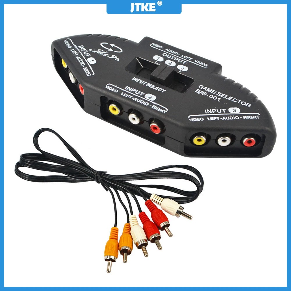 JTKE 3 двухстороннее аудио видео AV RCA переключатель коробки композитный