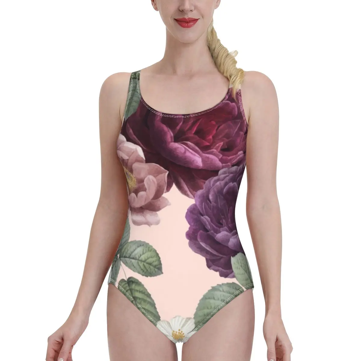 

2021 Swimwear One Piece Swimsuit Women Backless Monokini Romantic Floral Swimsuit Sport Bodysuit Beach Bathing Suit Swim