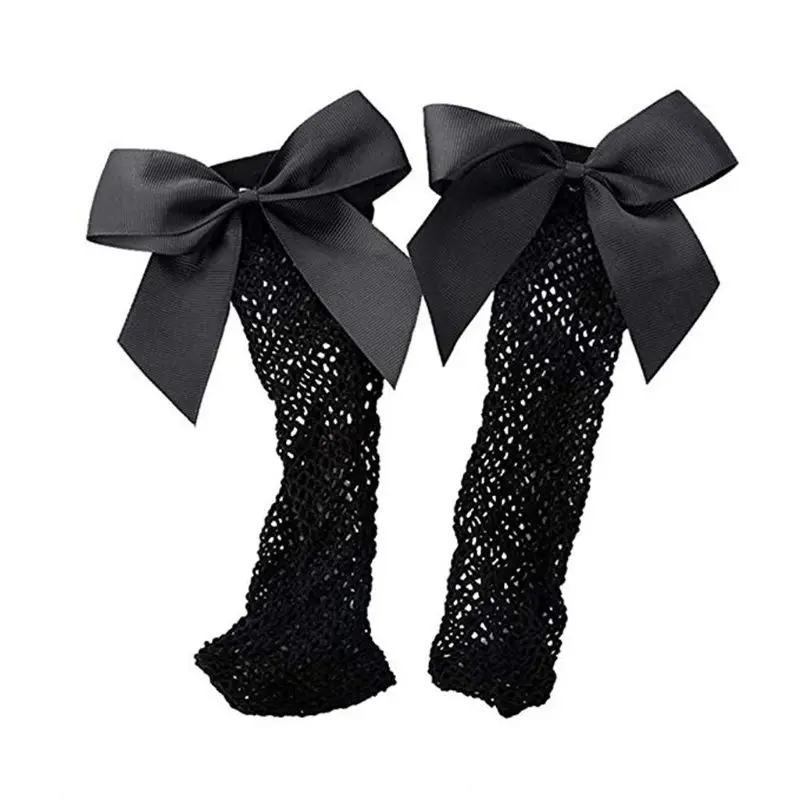 

Girls Ankle High Socks Women Fishnet Mesh Fish Net Short Socks with Bownot