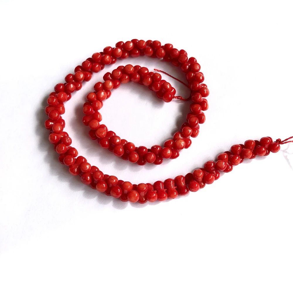 Оптовая продажа 1 нитка 15 5 &quotнатуральный морской бамбуковый коралловый бисер 4x8