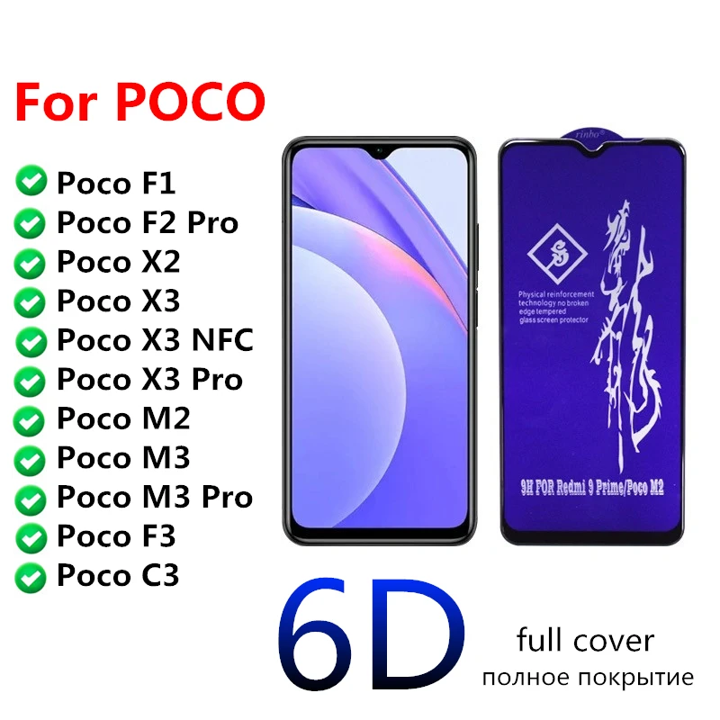 

Rinbo For Poco X3 Pro Screen Protector For Xiaomi Poco X3 NFC Tempered Glass on Poco F2 F3 M3 M4 X2 X3 GT Pro X3pro M2 C3 Glass