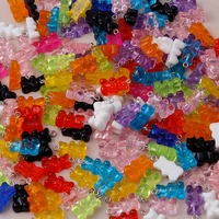 10pcs 22x11mm candy color gummy mini bear charms for making cute earrings pendants necklaces diy creative jewelry finding
