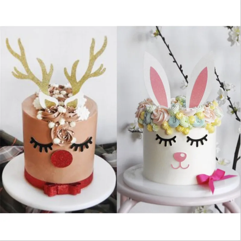 1 Набор рождественских оленей/фотоэлементов Мультяшные животные кролик десерт